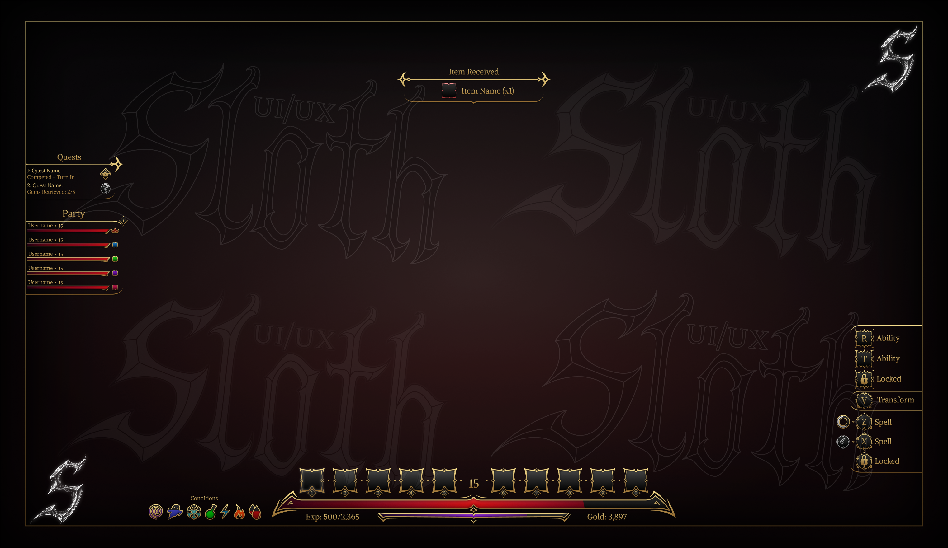 Victorian Vampire game HUD